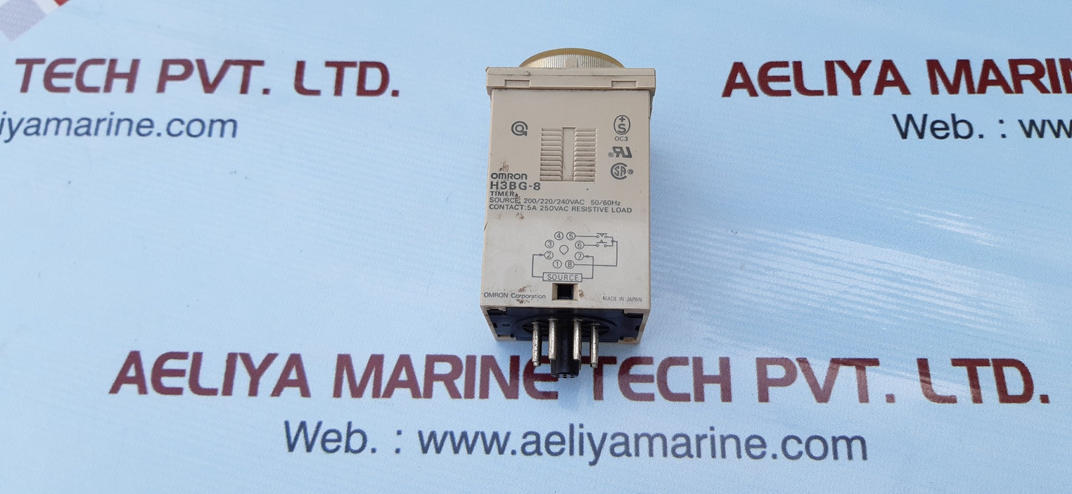 Omron h3bg-8 timer relay 200/220/240vac 50/60hz 