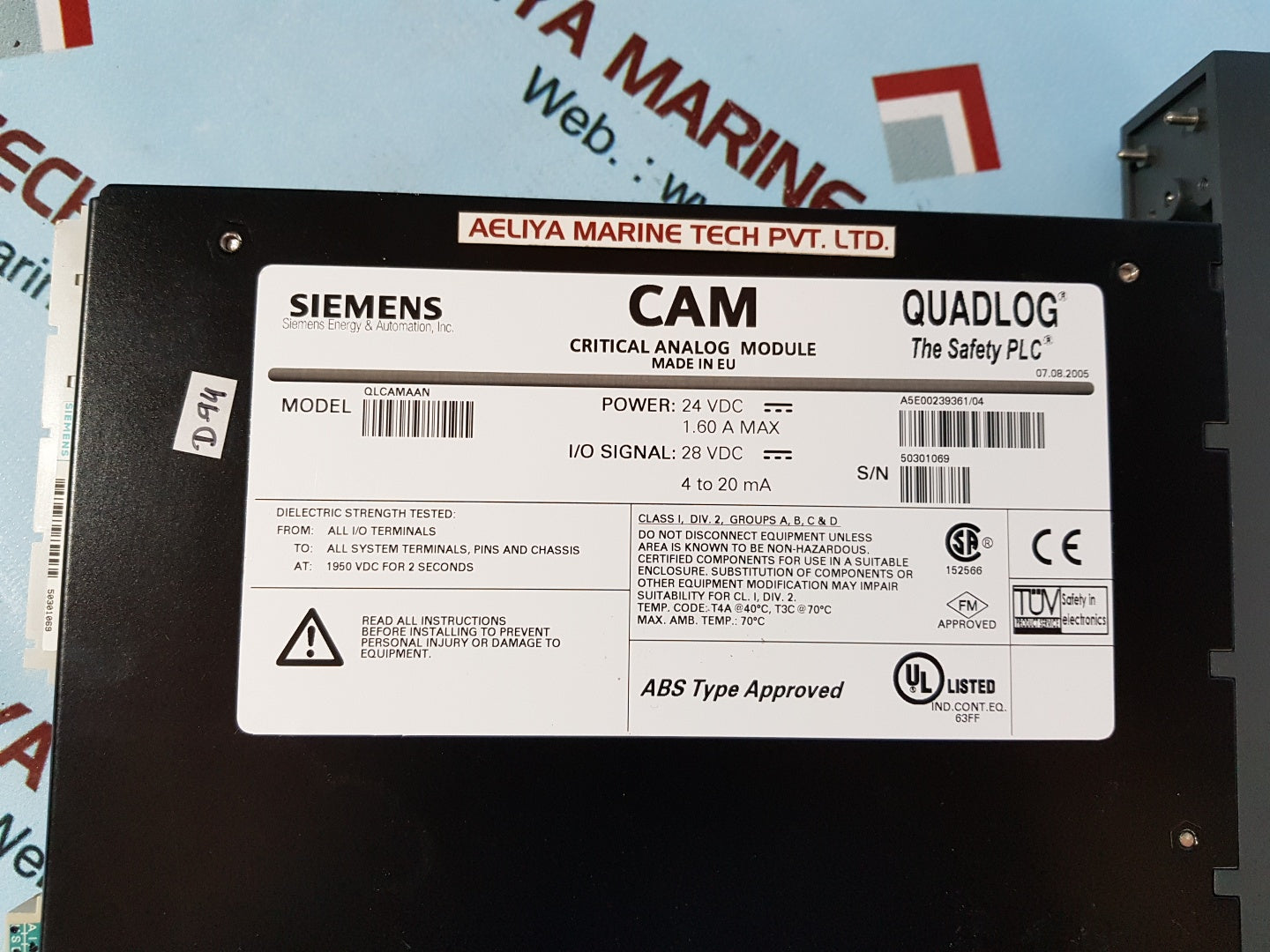 Siemens qlcamaan cam quadlog critical analog module
