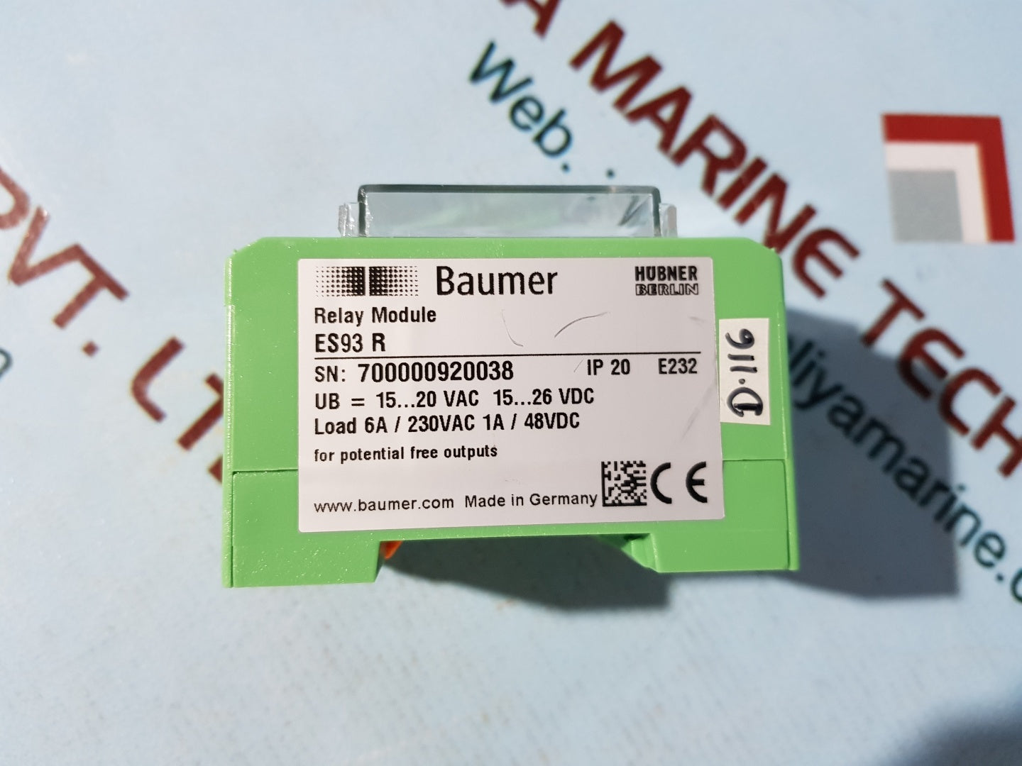 Baumer electric es93 r relay module ip20