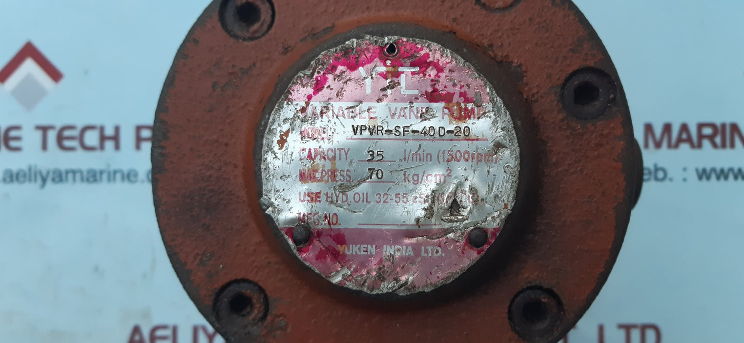 Yuken vpvr-sf-40d-20 variable vane pump max press:70 kg/cm2