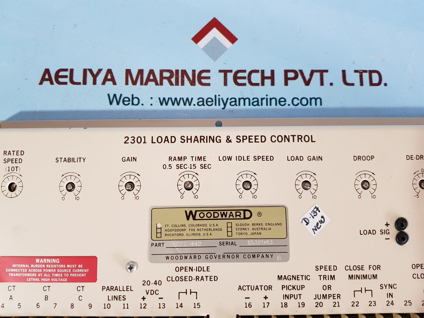 Woodward 8271-442 2301 load sharing & speed control