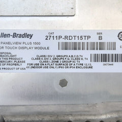 Allen-bradley 2711p-rdt15tp color touch display module ser B