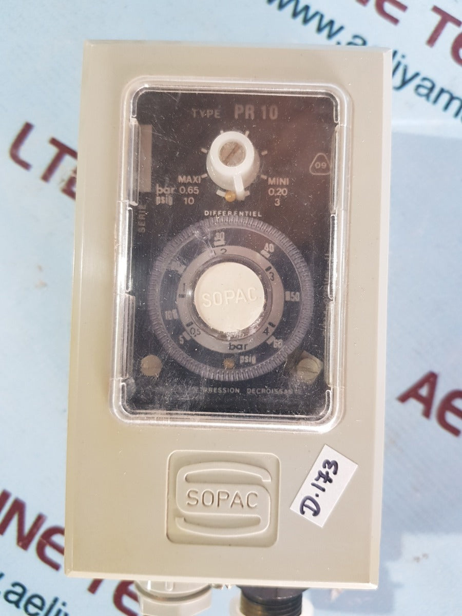 Sopac pr 10 pressure switch