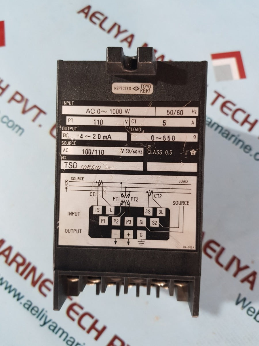 Toyo keiki egm-23 3 phase watt transducer class 0.5