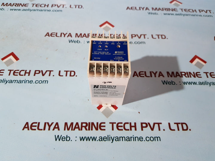 Pan Delta Ict-420 Rev B1 4-20Ma Current Trip Relay 24 Vdc
