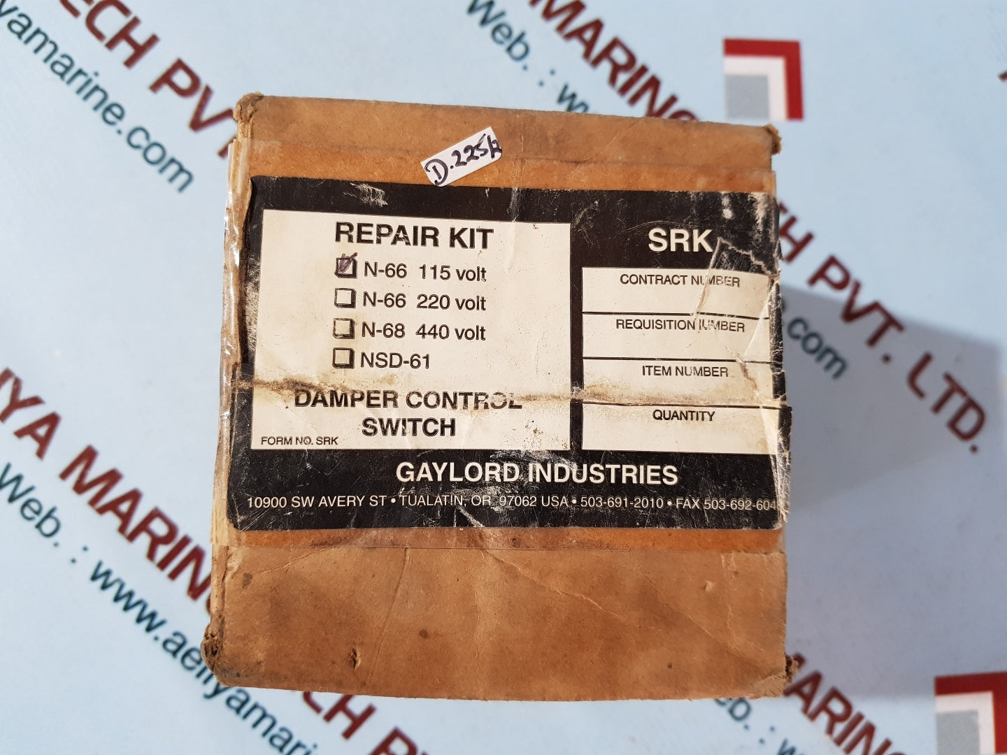 Dormeyer Gaylord 8918 control valve 120v 60hz