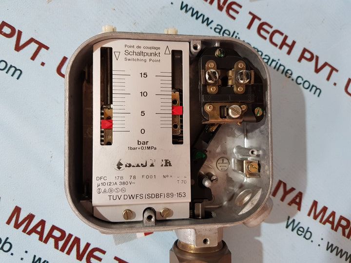 Sauter tuv dwfs(sdbf)89-153 pressure switch 0 to 15 pressure