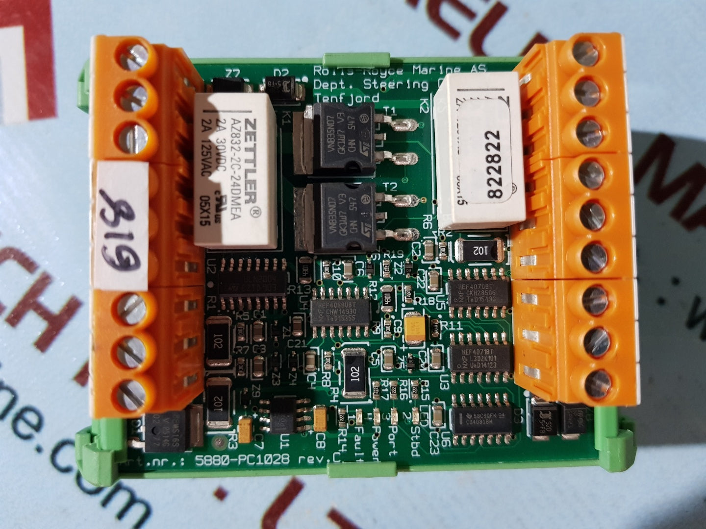 Rolls Royce 5880-pc1028 rev.c servo screw tube driver board dept.steering gear