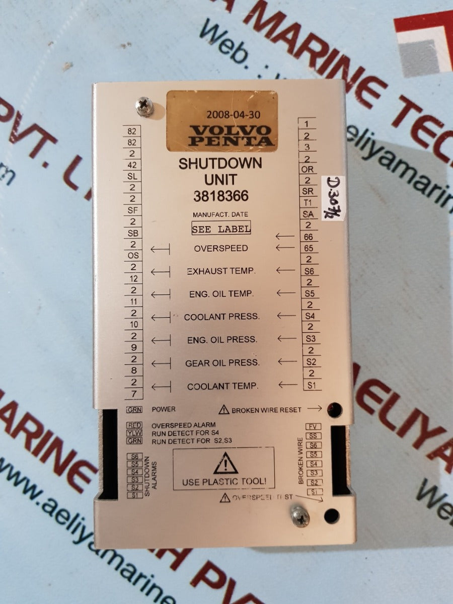 Volvo Penta 3818366 shutdown unit