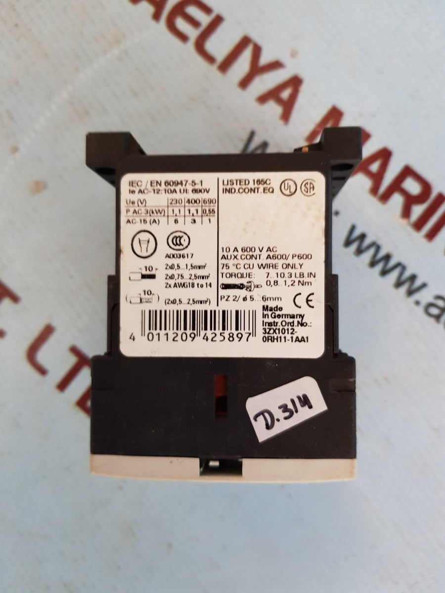Siemens Sirius 3Rh1122-1Ar10 Relay 440V 60Hz