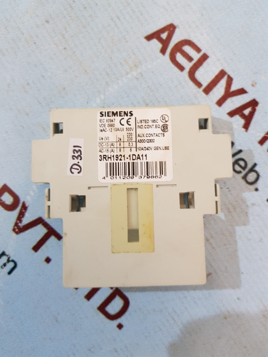 Siemens 3rh1921-1da11 auxiliary switch block
