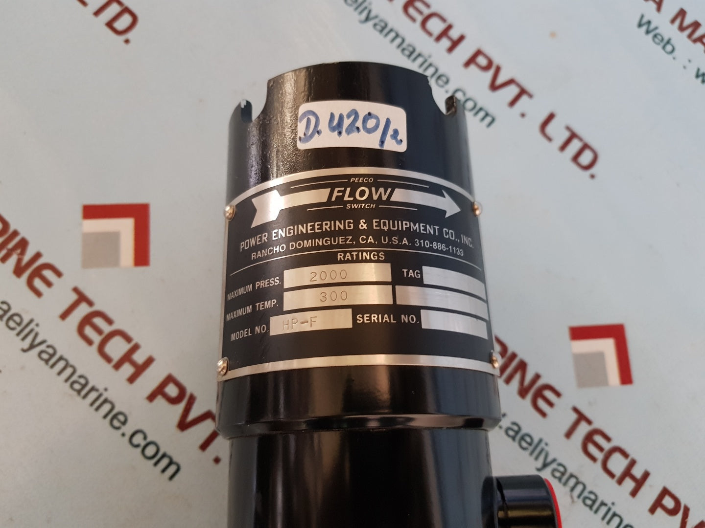 Peeco hp-f flow switch max.press 2000