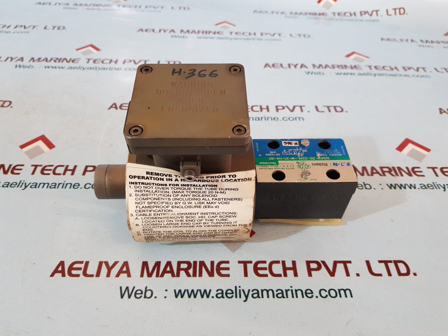 Eaton vickers dg4v-3s-22al-m-x1-h4-60 solenoid operated directional valve