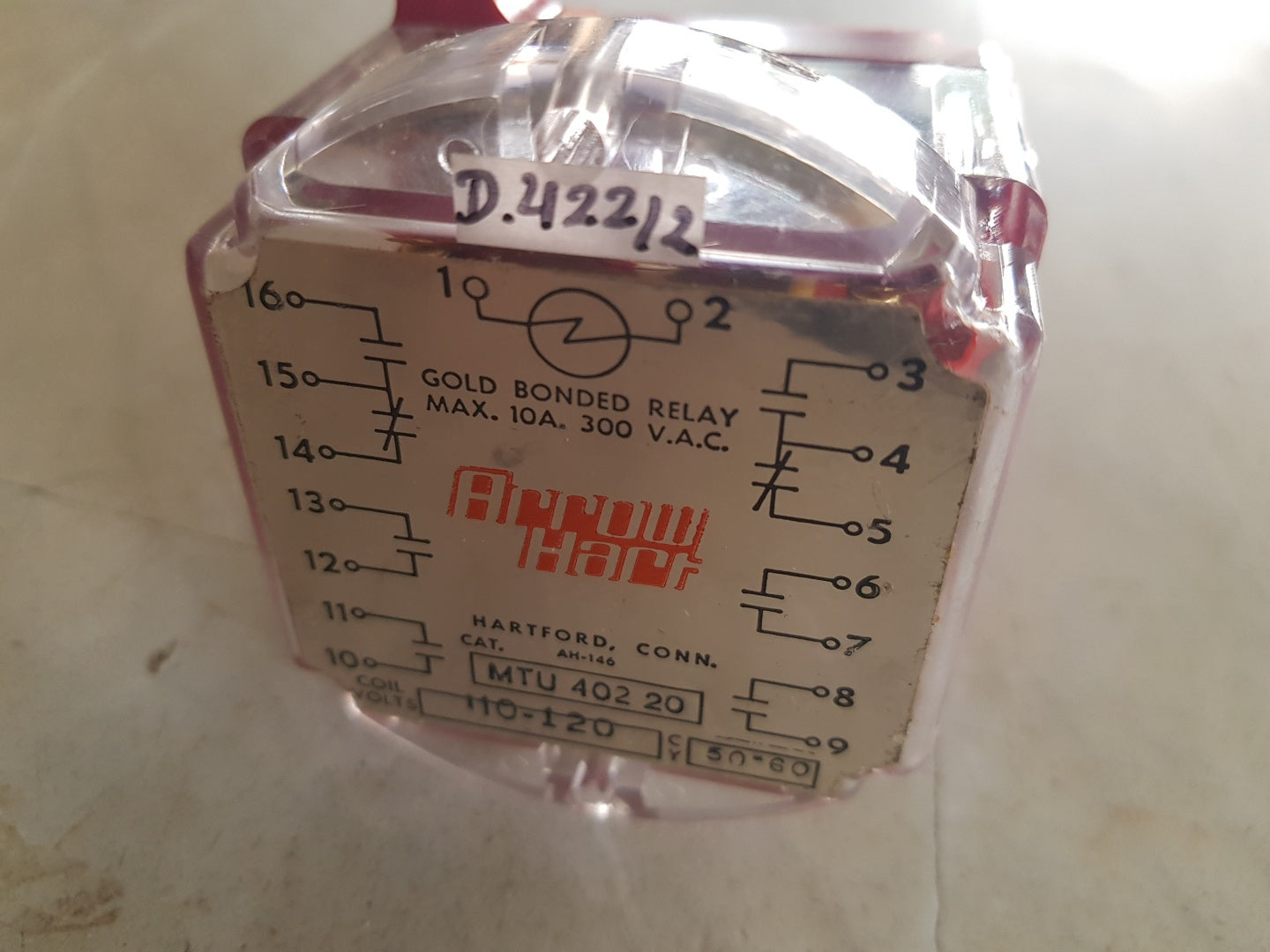 Arrow hart mtu 40220 gold bonded relay