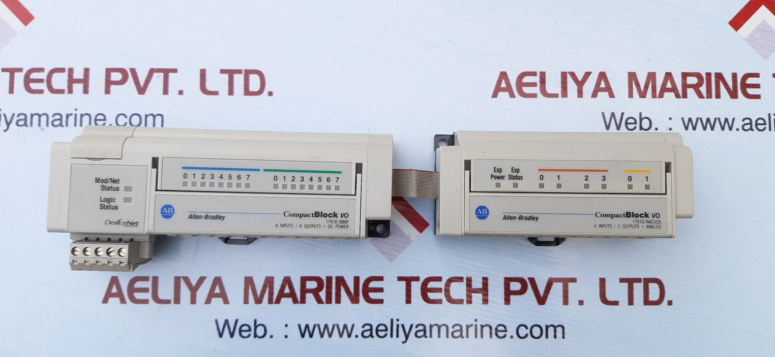 Allen bradley 1791d-8b8p & 1791d-n4cv2x compact block i/o