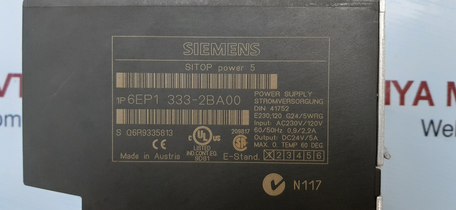 Siemens sitop power 5 power supply 6ep1 333-2ba00