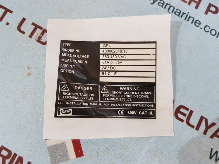 Deif dpd 99158 1044500040c pc board