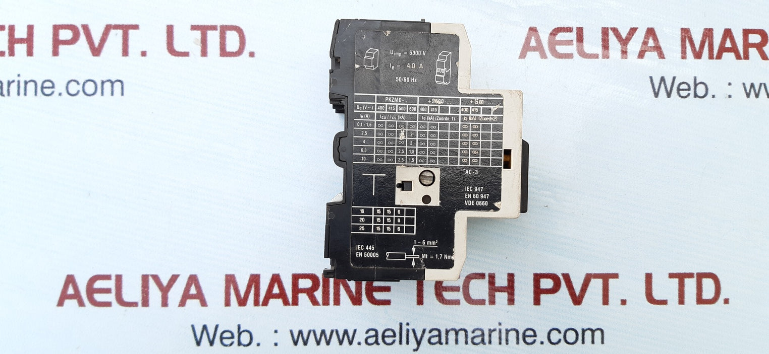 Moeller klockner pkzm0-4 motor circuit protector