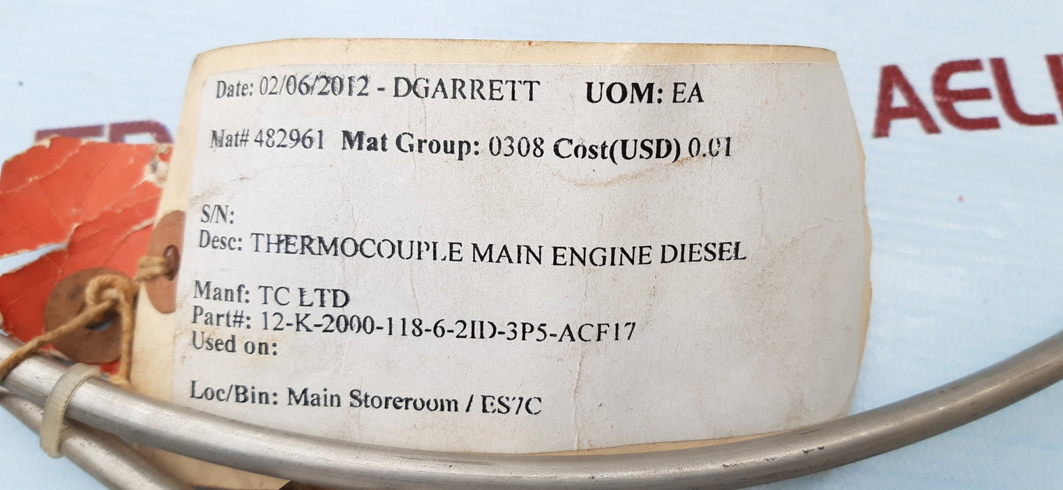 Thermocouple 12-k-2000-118-6-2Id-3P5-acf17