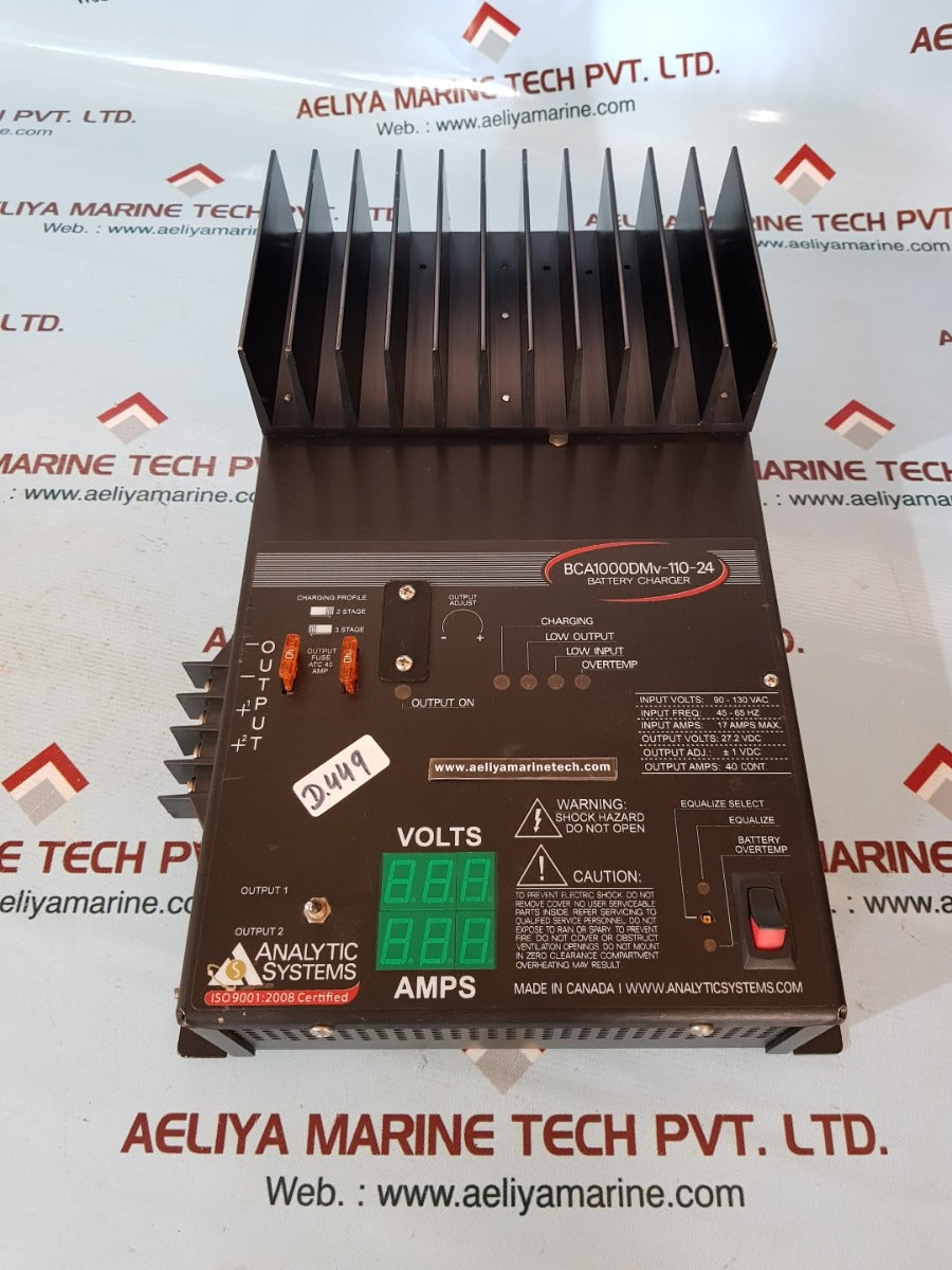 Analytic systems bca1000dmv-110-24 battery charger
