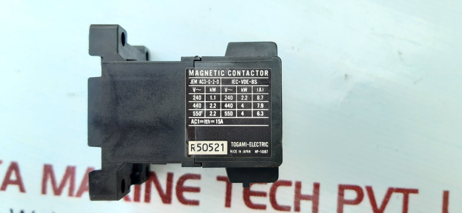 Togami-electric pak-6j31c magnetic contactor