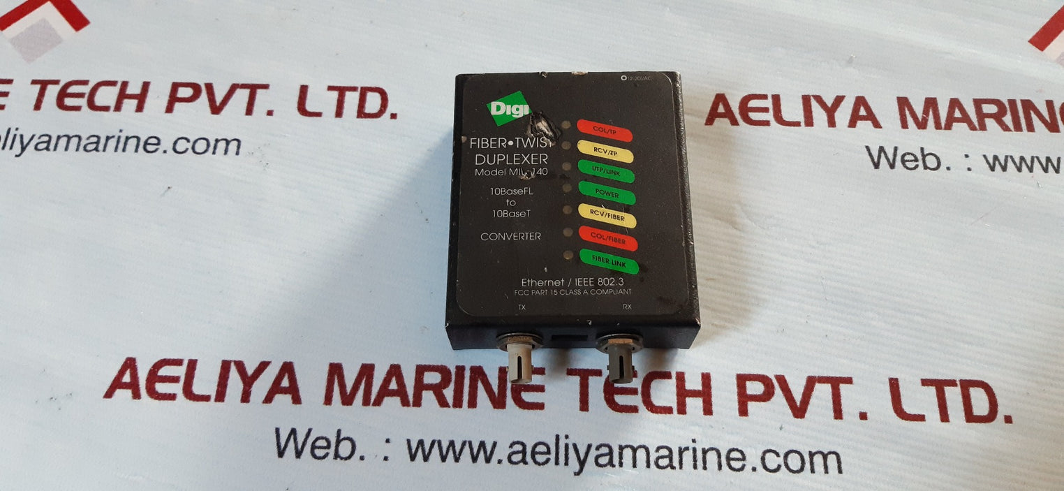 Digi Fiber.Twist Mil 140 Duplexer Ethernet/ Ieee 802.3
