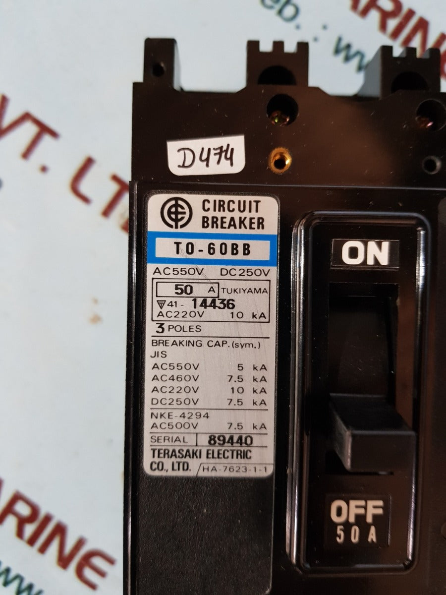 Terasaki electric t0-60bb 3pole circuit breaker 50A