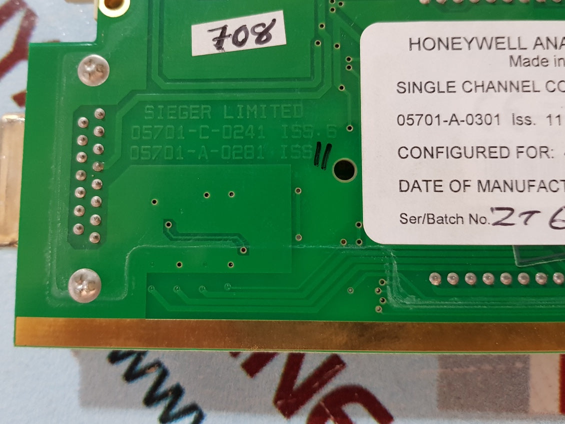 Honeywell 05701-a-0301 single channel control card