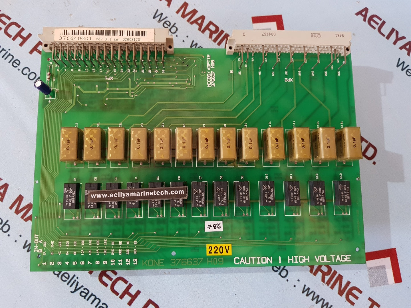Kone 376637 h09 optoisolators pcb card mcc85/adpti2