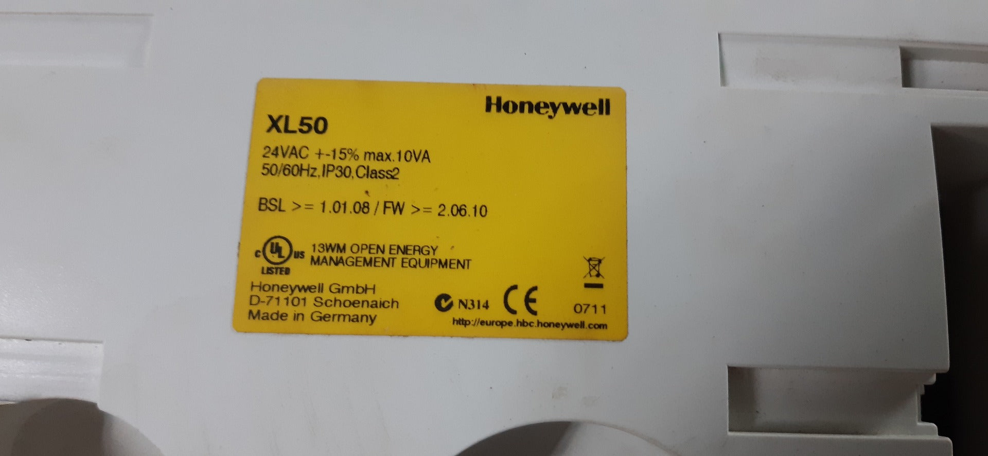 Honeywell xl50 programmable controller 24vac+-15% max.10va