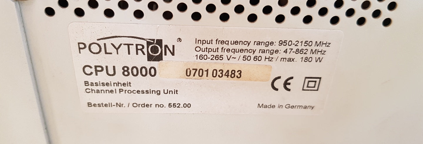 Polytron Cpm-ms Cpu 8000 Channel Processing Unit