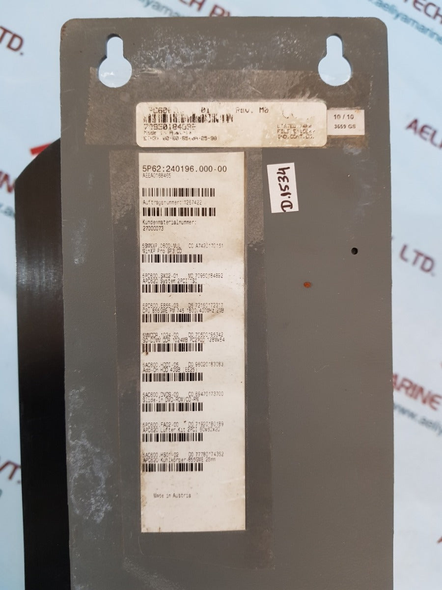 B&R automation pc 5p62:240196.000-00