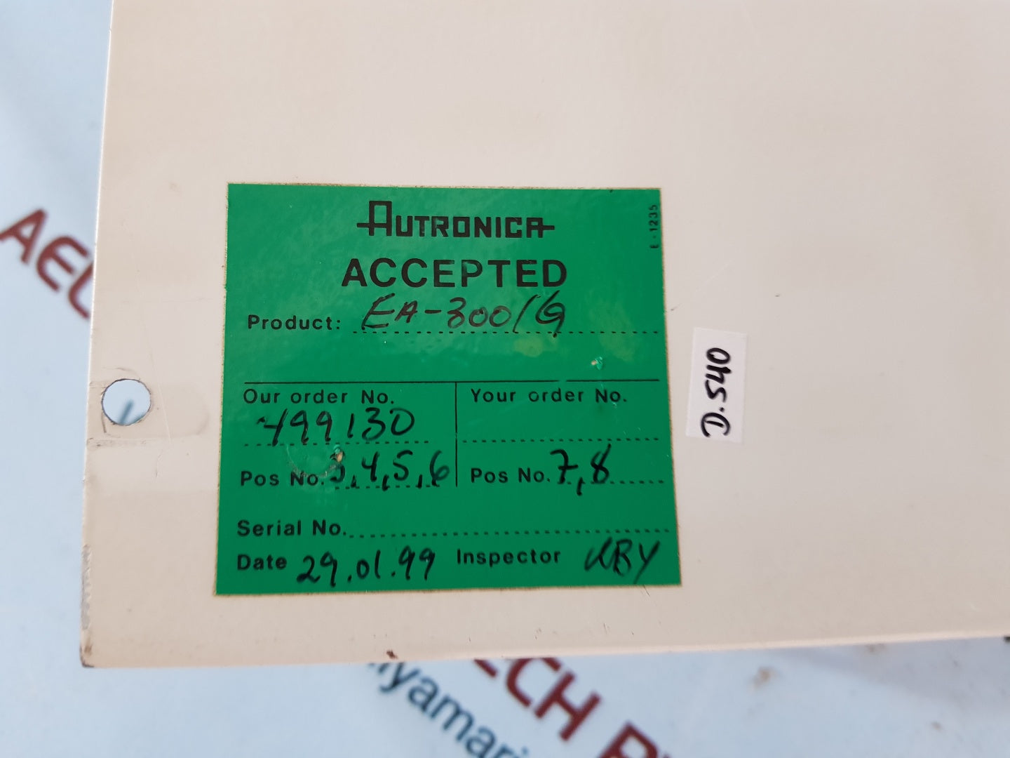 Autronica ea-300/g microcomputer processor unit