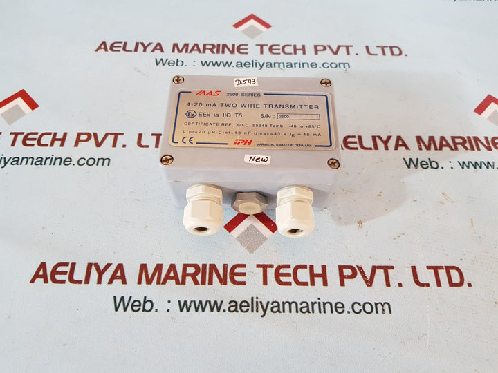 Iph mas 2600-g30-10-0/1p 4-20 ma two wire transmitter