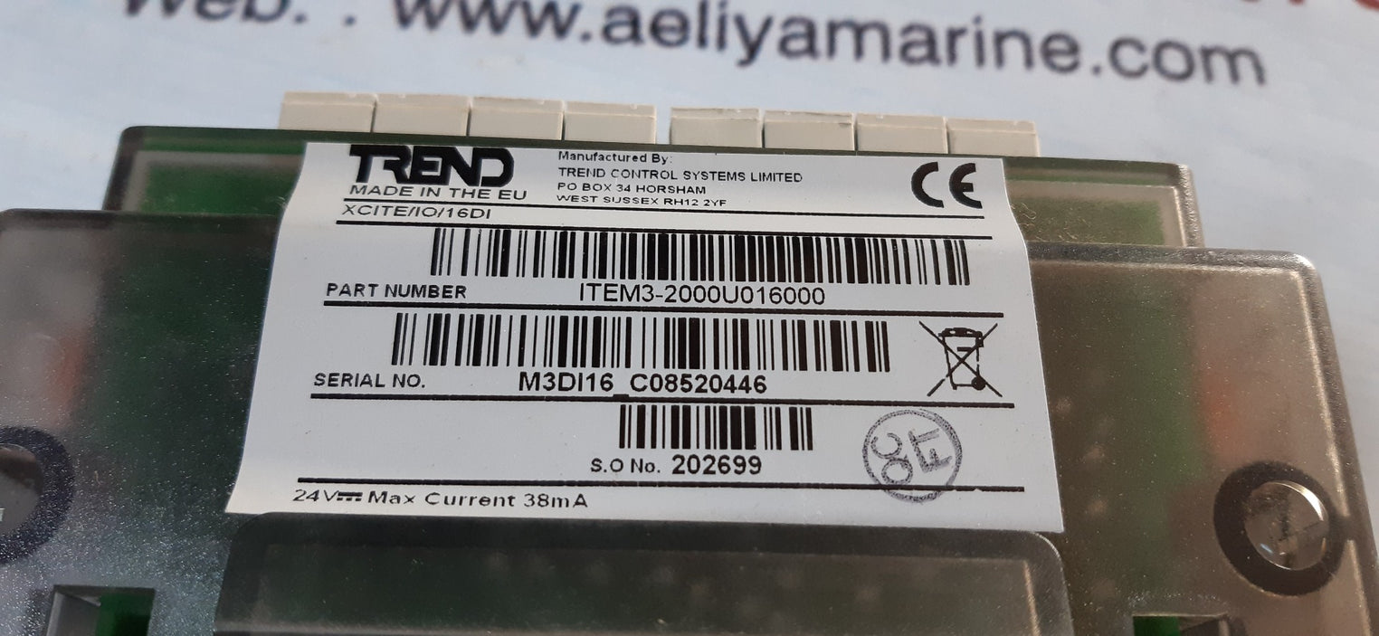 Trend xcite/io/16di module item3-2000u016000 current 38ma