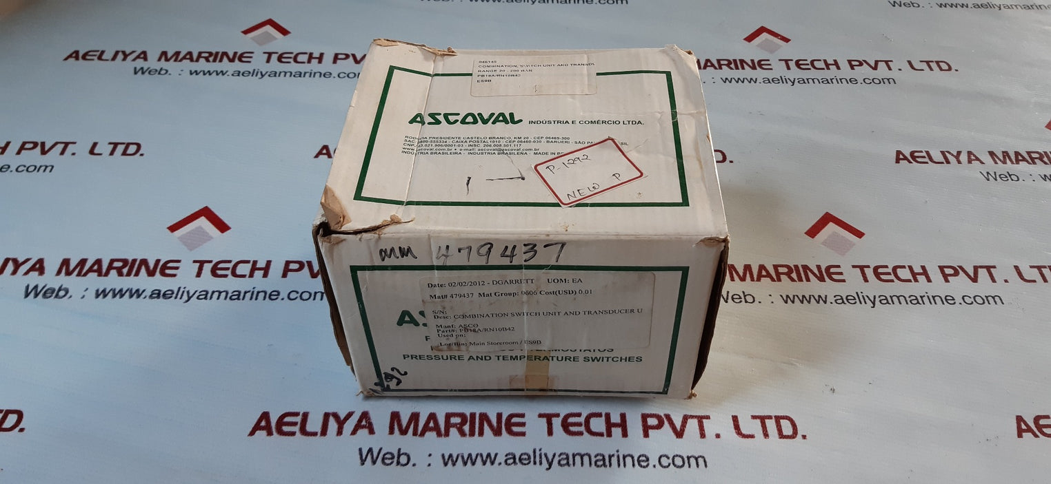 Asco rn10b42 tripoini pressure switch pb18a