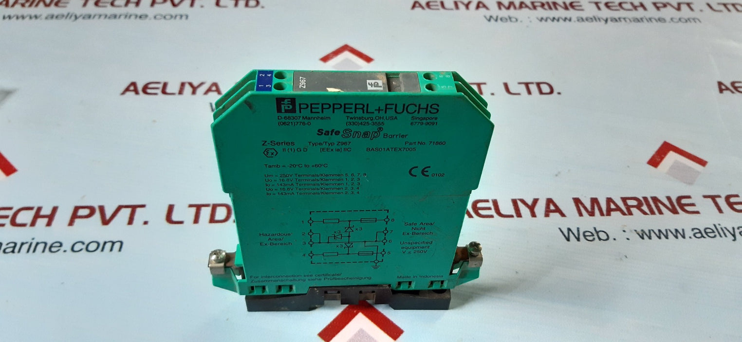 Pepperl+fuchs z-series z967 safe snap barrier 71860