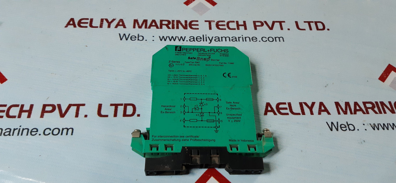 Pepperl+fuchs z-series z967 safe snap barrier 71860