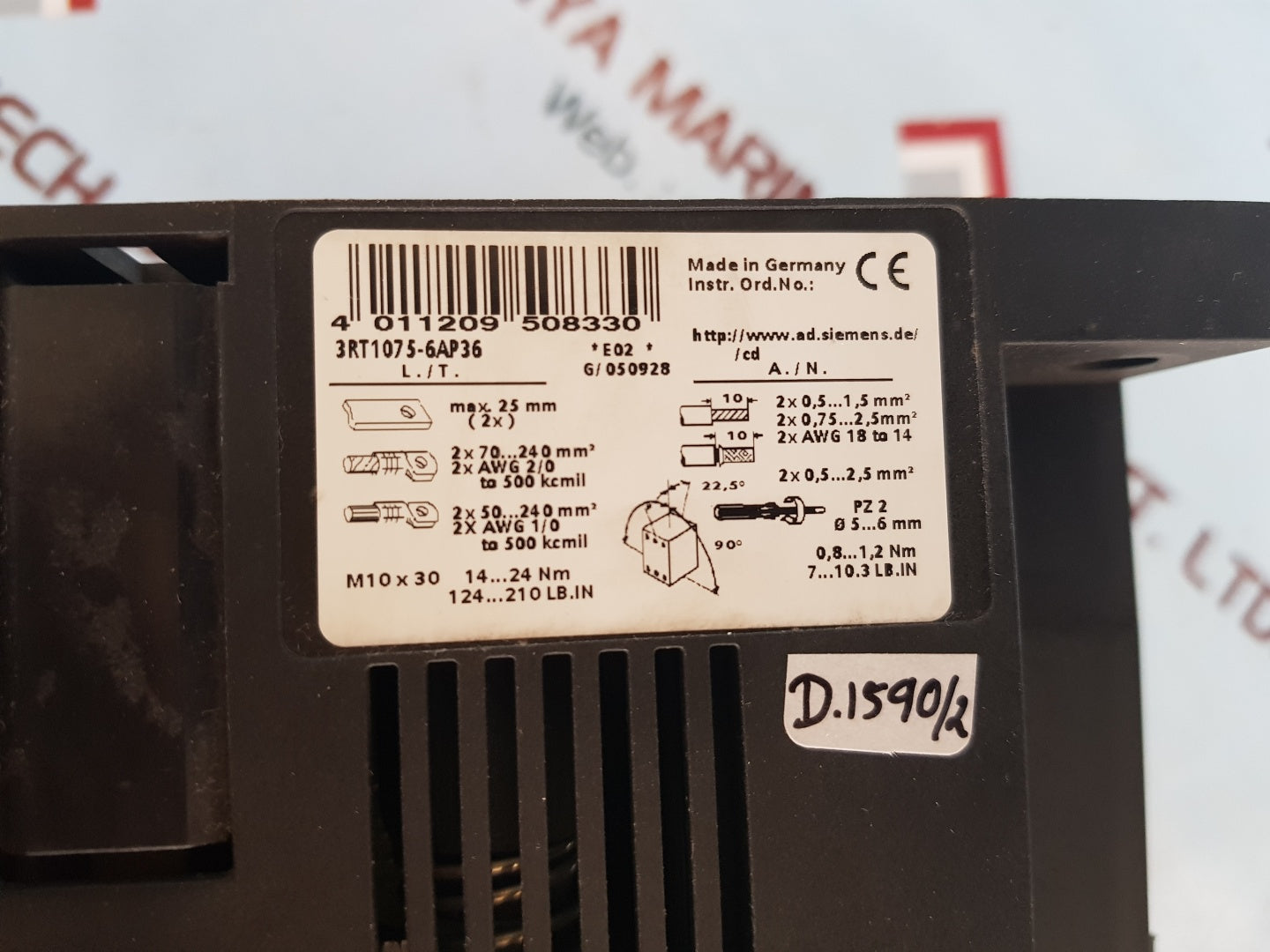 Siemens 3rt1075-6ap36 /3rt1075-6..6 contactor