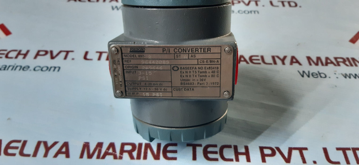 Foxboro 892-2 p/i converter 3-15psi