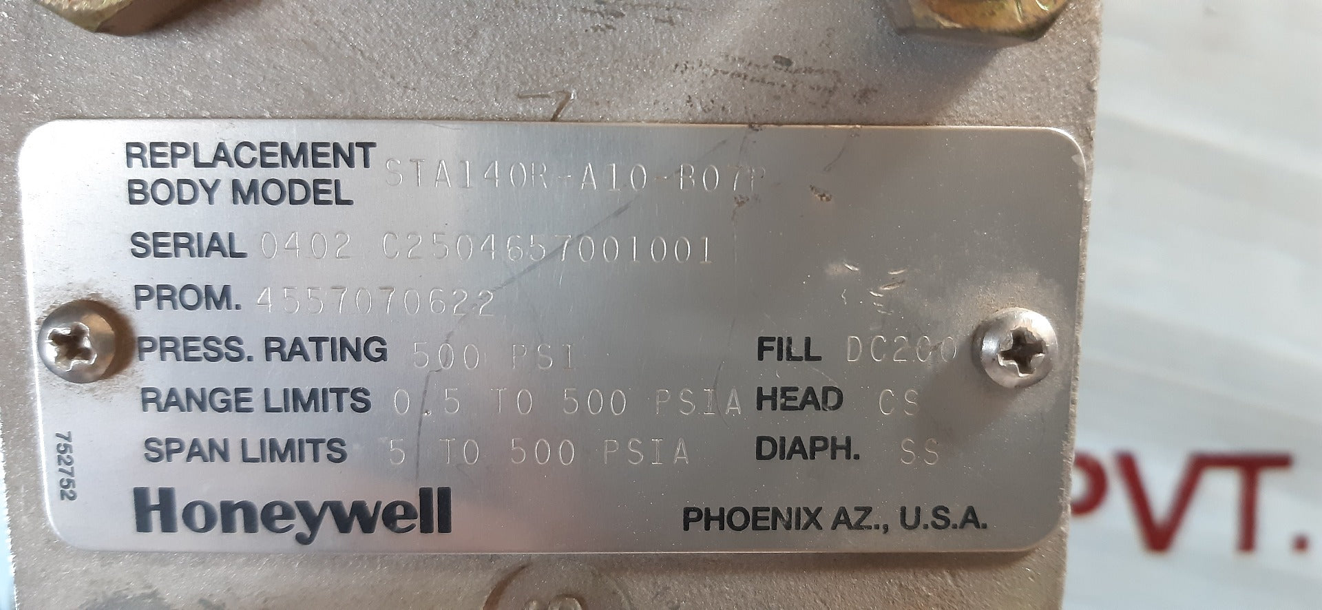 Honeywell st300 s100 r300 pressure transmitter sta140-a1g-00000-mb.me.3s-b77p