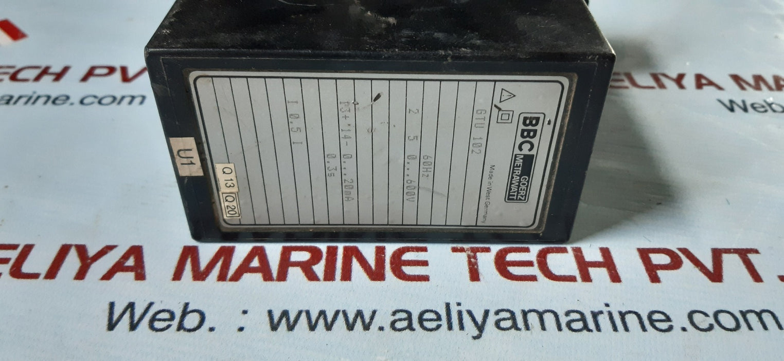 Bbc goerz metrawatt gtu 102 controller