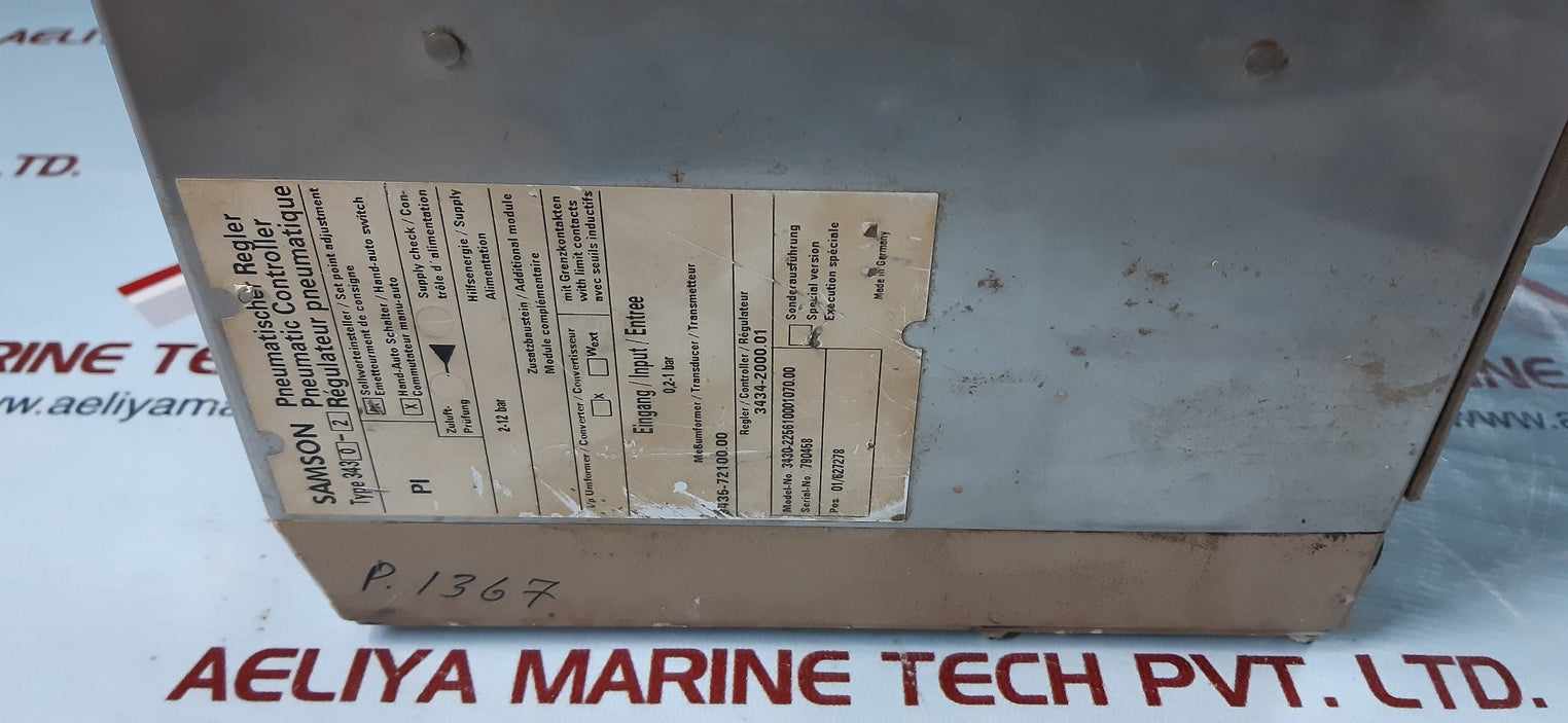 Samson 343 0-2 3430-225610001070.00 pneumatic controller
