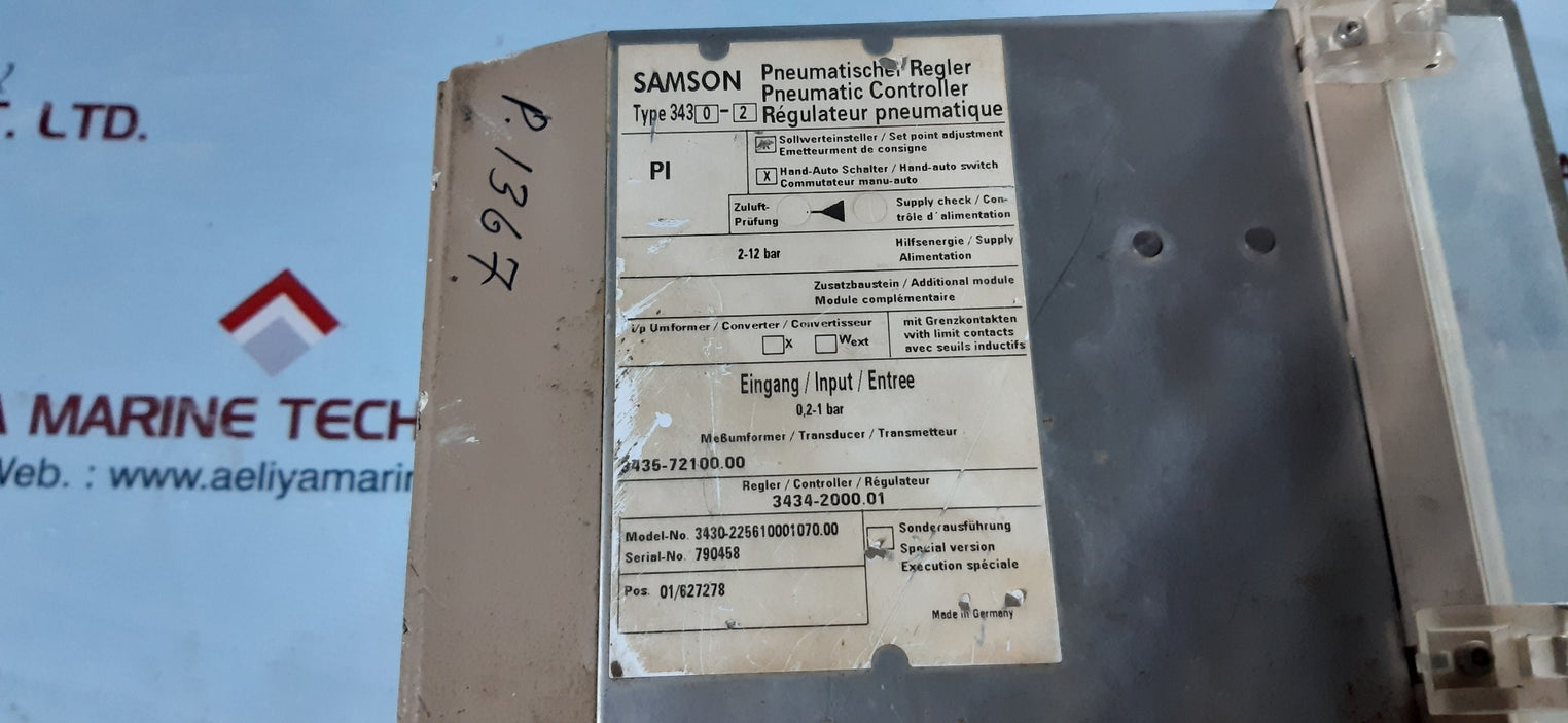 Samson 343 0-2 3430-225610001070.00 pneumatic controller