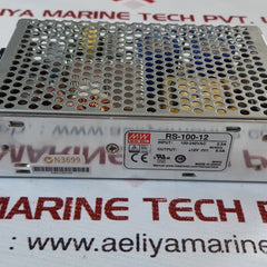 Mean well rs-100-12 power supply in. 100/240v 2.5a 50/60hz out. 12v 8.5a
