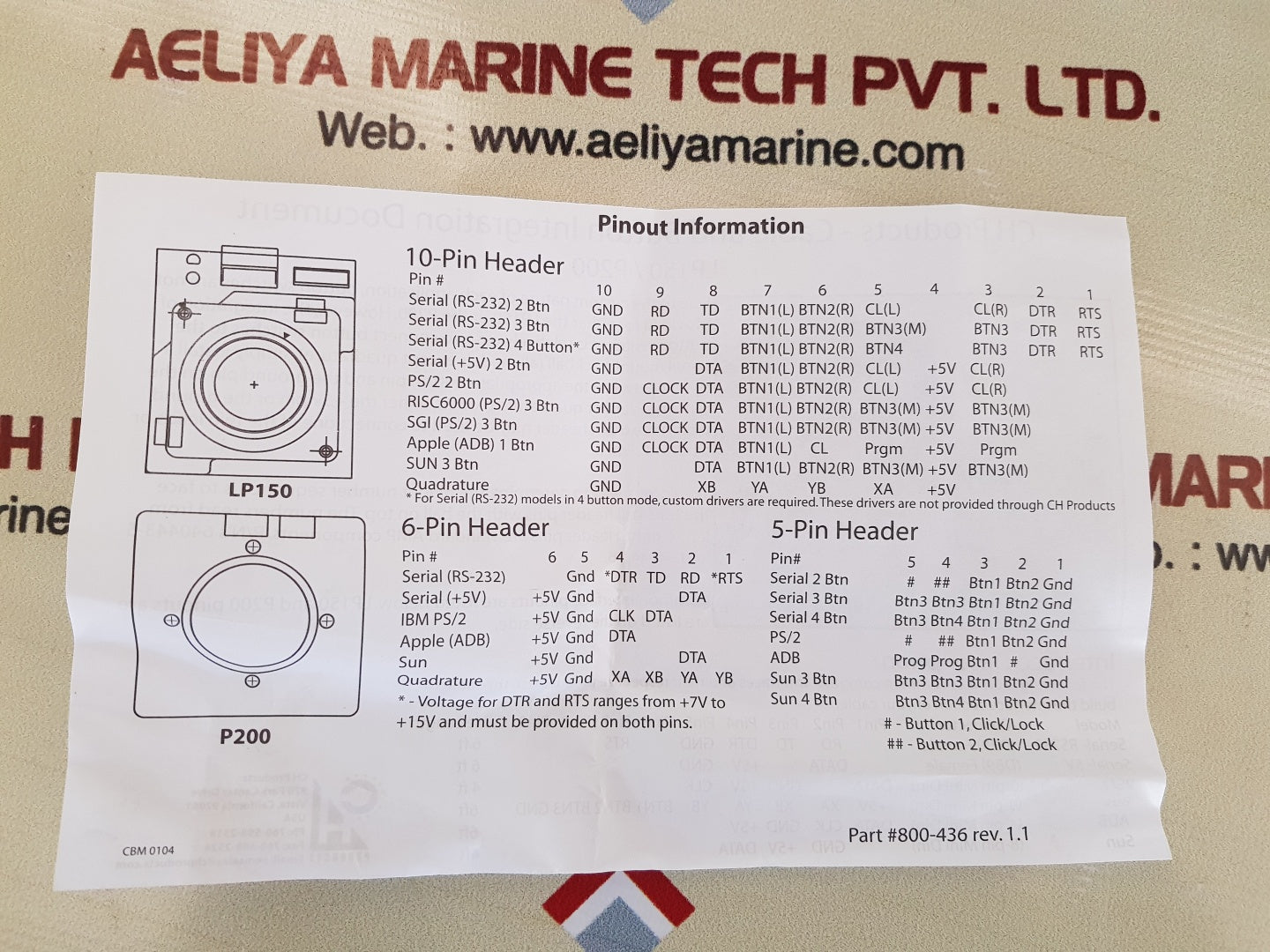 Ch products lp150,p200,and dt225 trackball dip switch – Aeliya Marine Tech