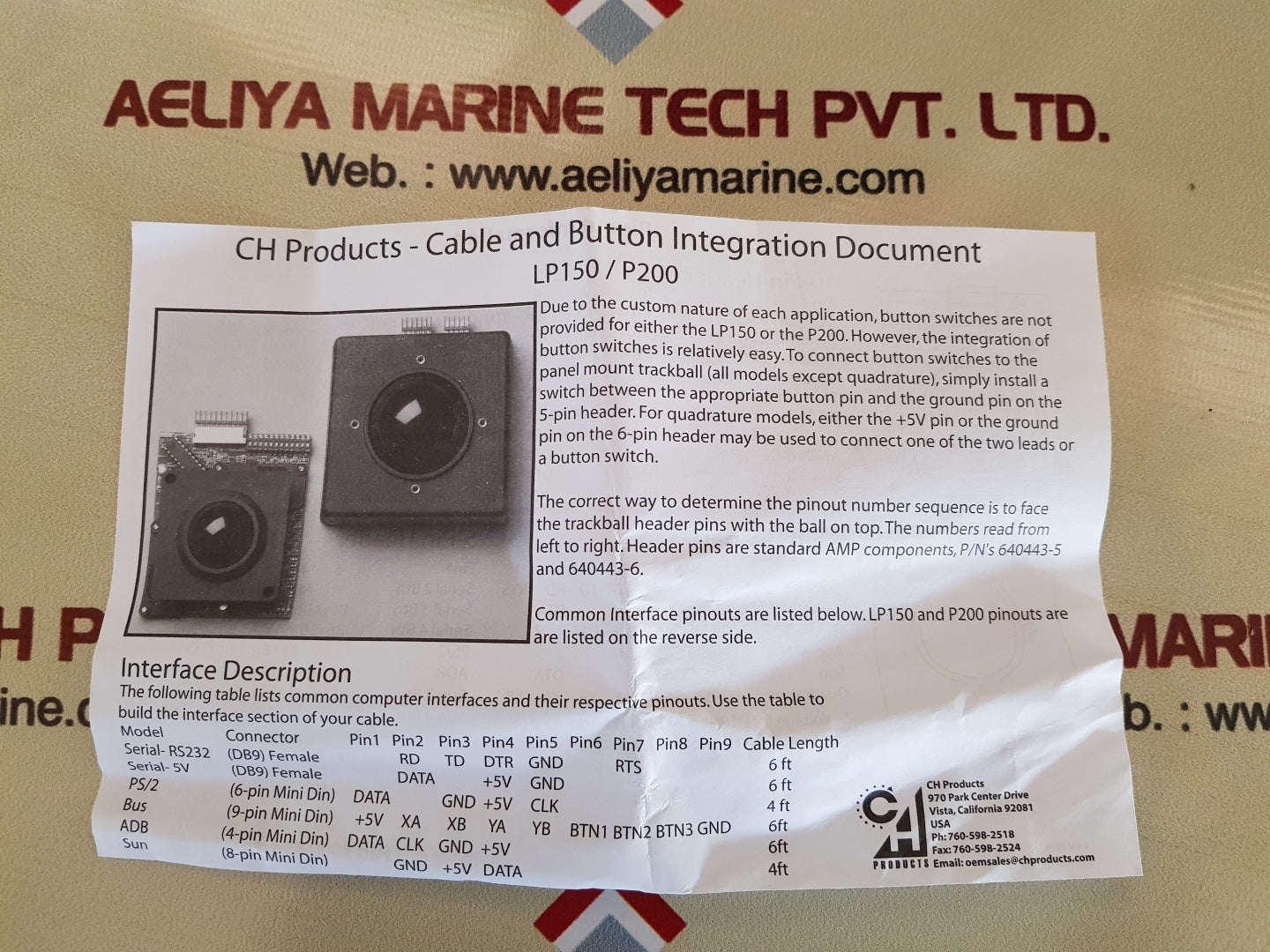 Ch products lp150,p200,and dt225 trackball dip switch