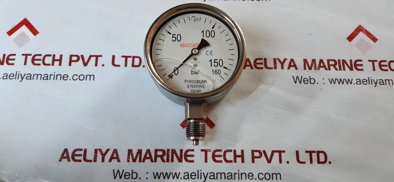 Macgregor kl.1,0 bar gauge 0 to 160 bar