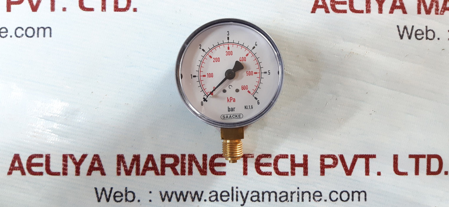 Saacke kl.1,6 pressure gauge 0-6 bar, 0-600kpa