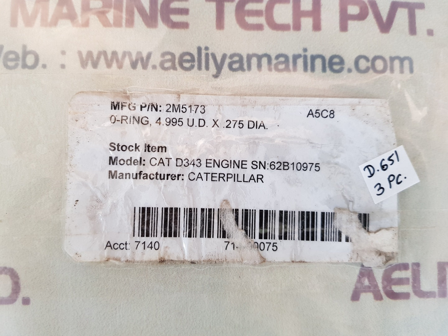 Lot of 3x Caterpillar 2m5173 o ring